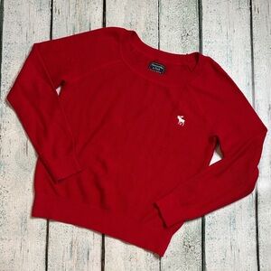 Abercrombie & Fitch Vibrant Red Crew Neck Sweater Size Small